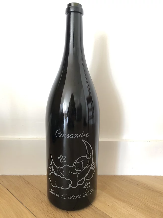 Gravure sur bouteille en verre