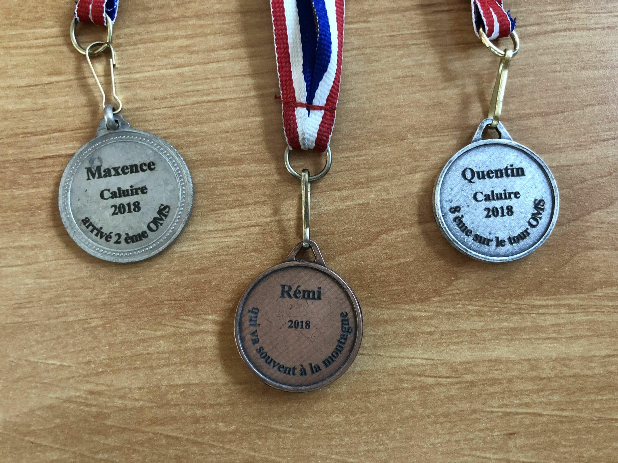 Gravure sur médaille de sport en métal