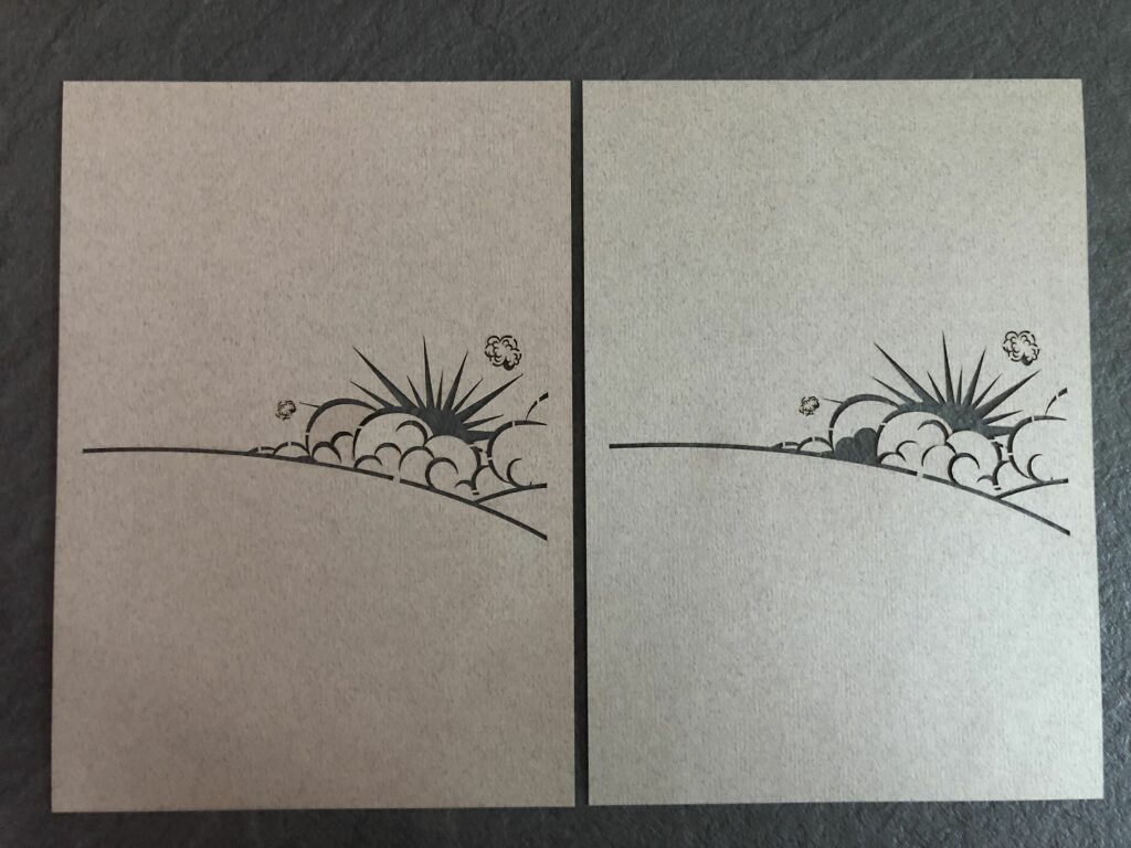 Découpe de motif sur papier