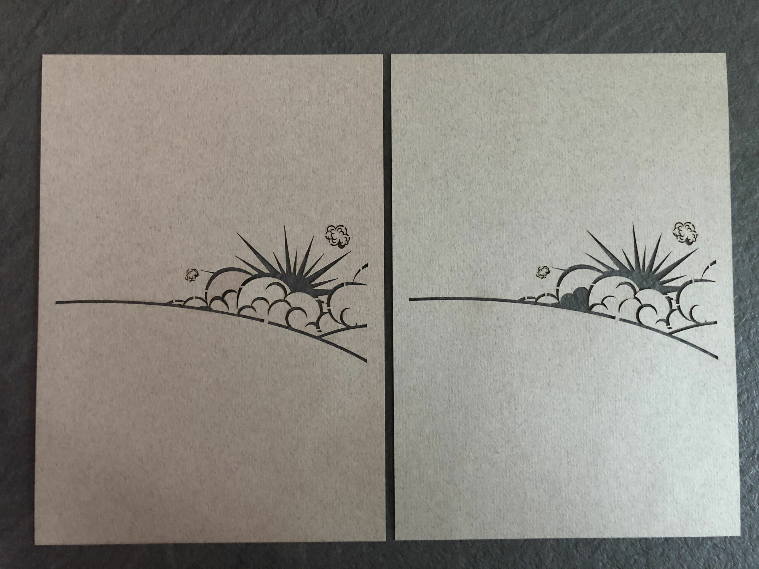 Découpe de motif sur papier