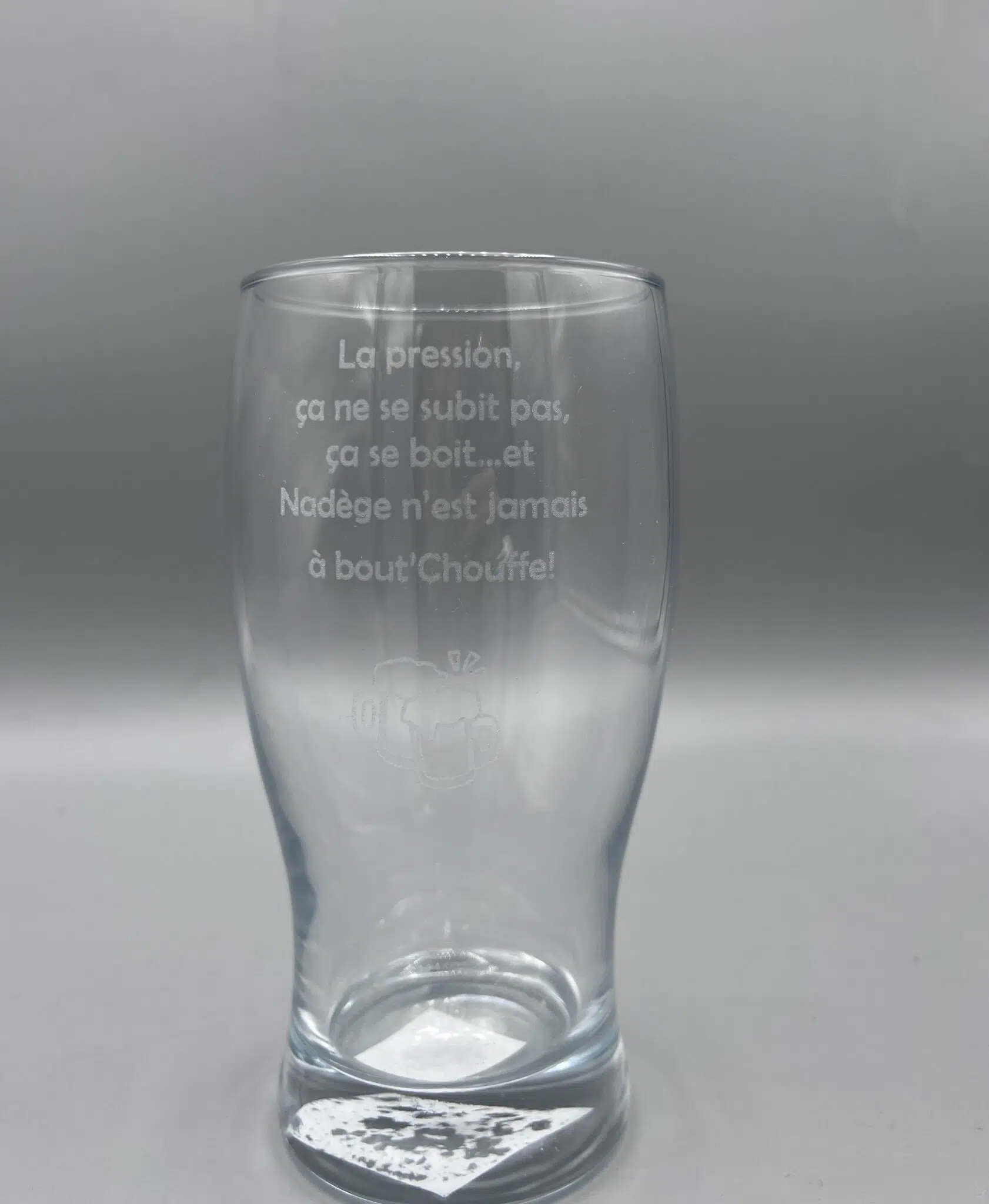 Gravure sur verre à bière