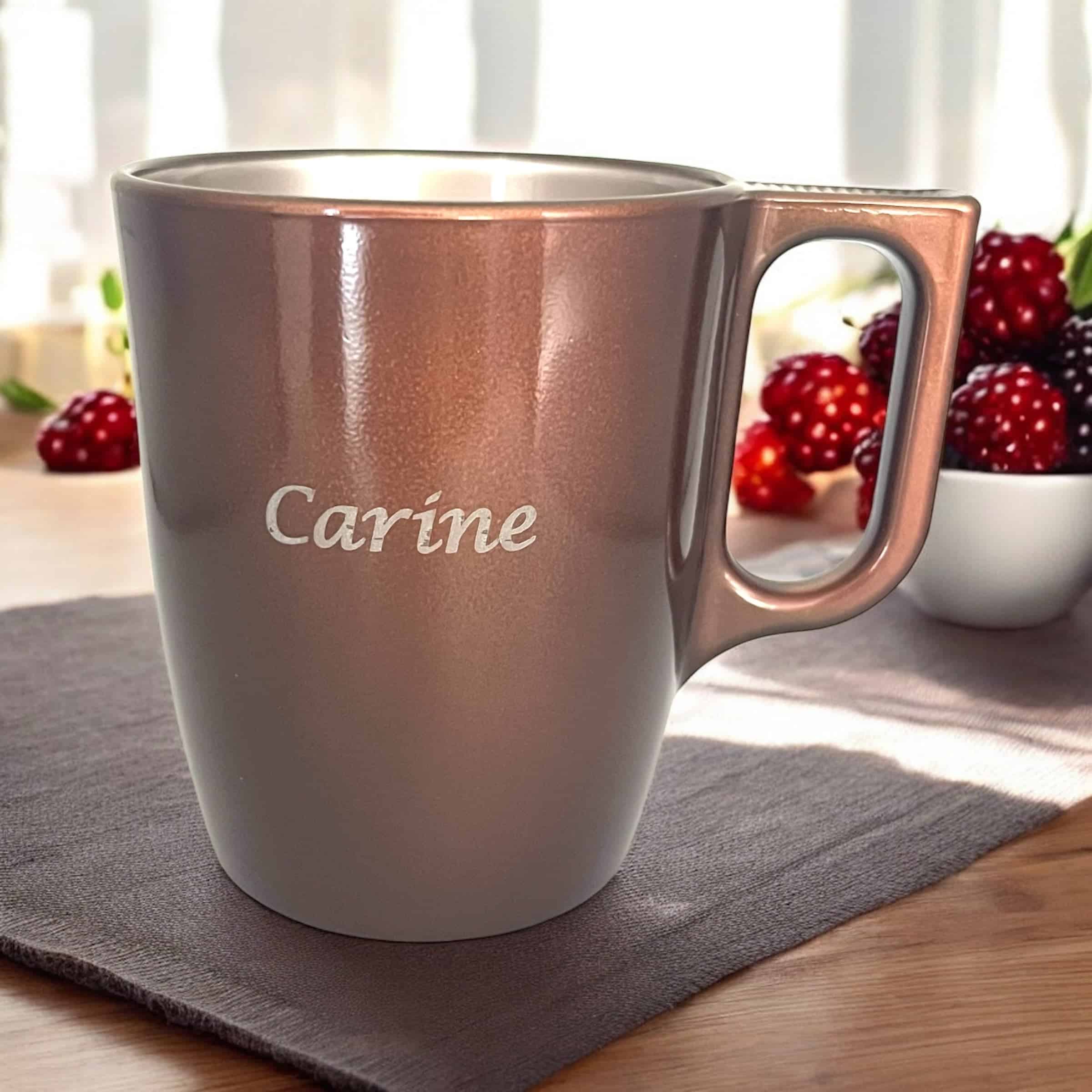 Gravure sur tasse en verre