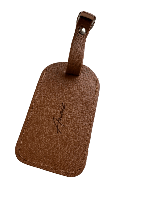 Etiquette de bagage en cuir