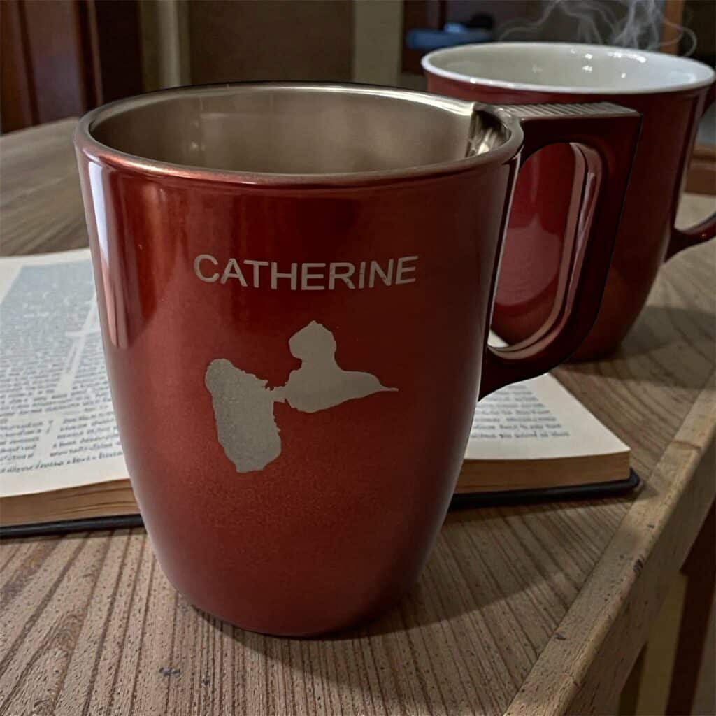 Gravure sur tasse en verre