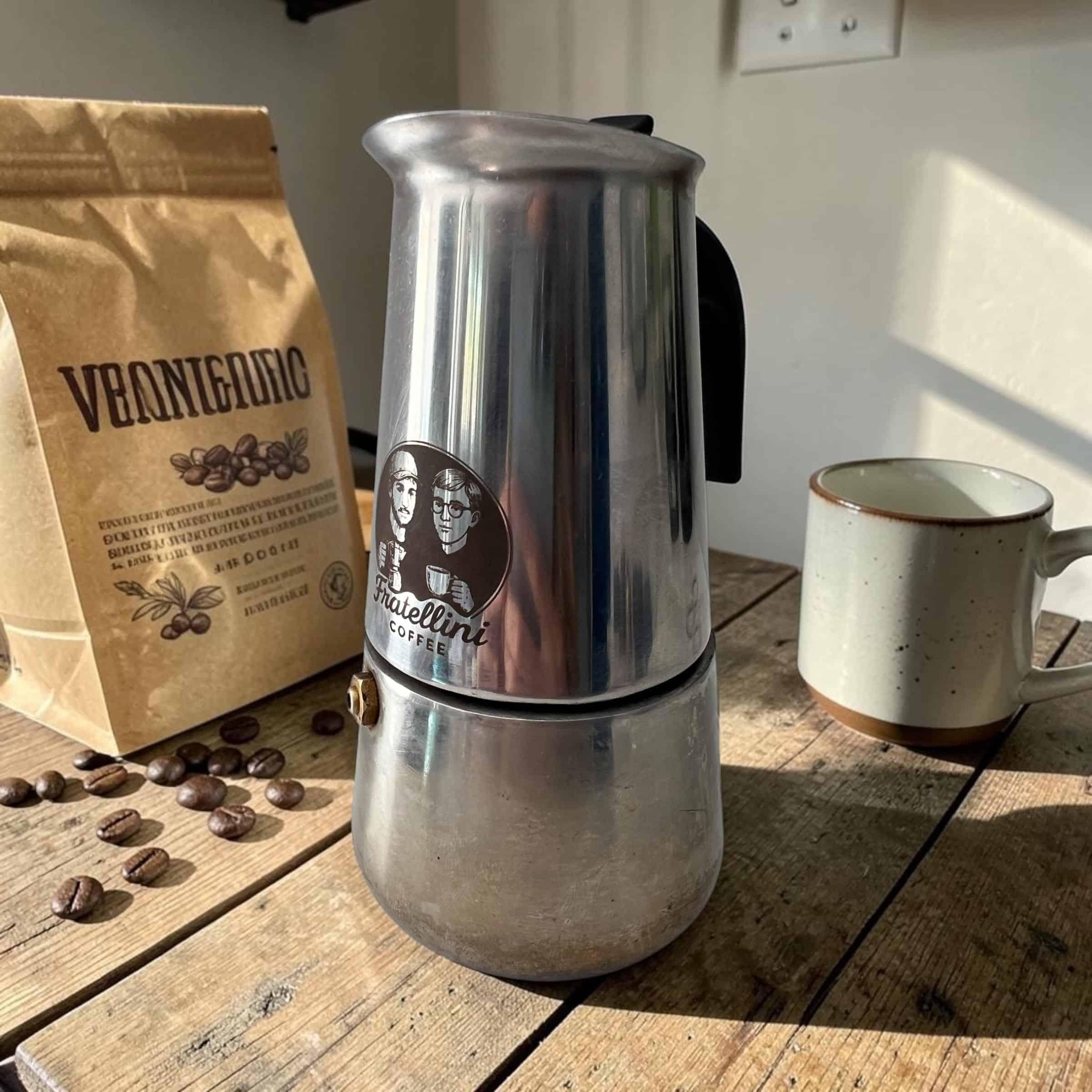 Gravure personnalisée d'un logo sur cafetière métal