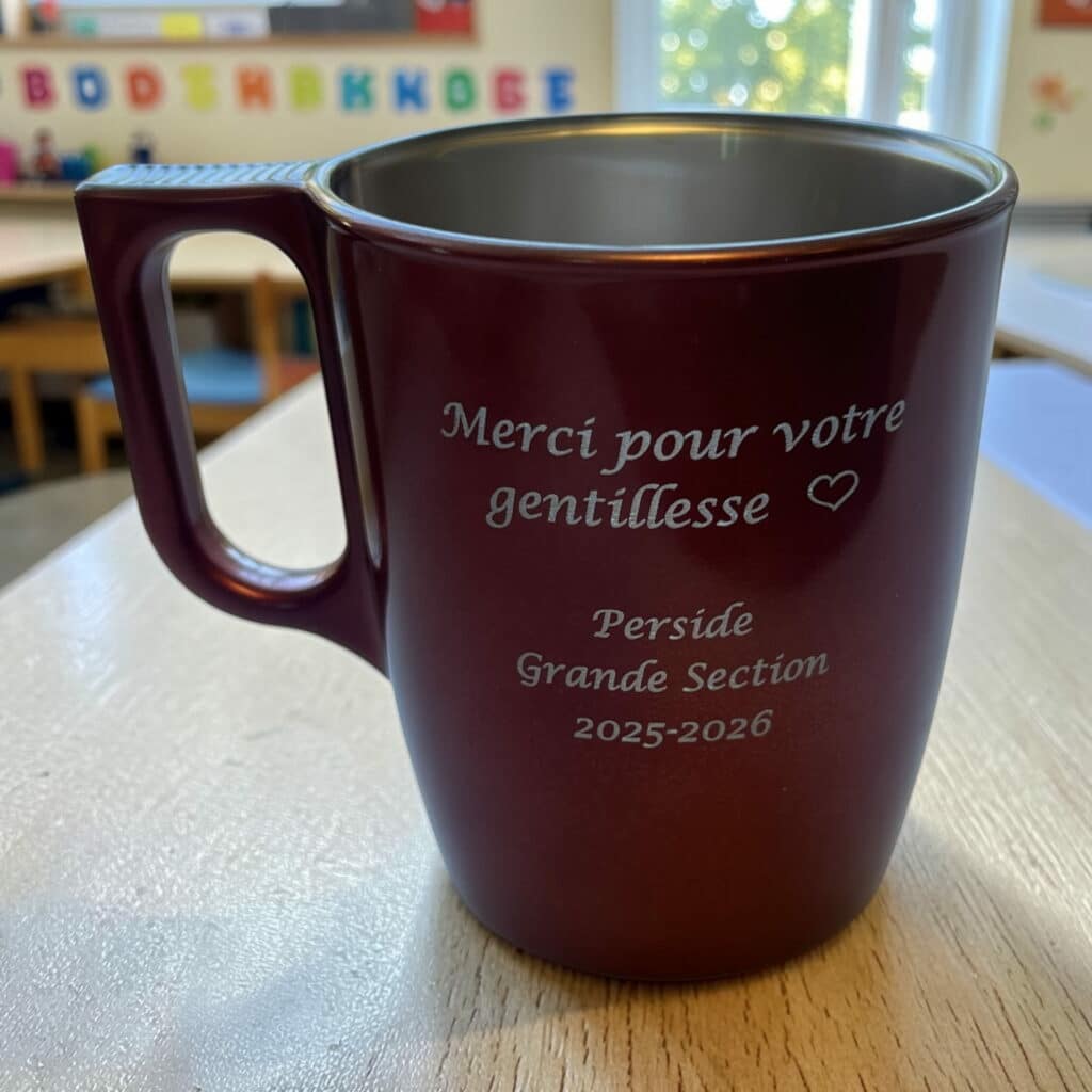 Gravure sur tasse en verre gravée et personnalisée sur mesure